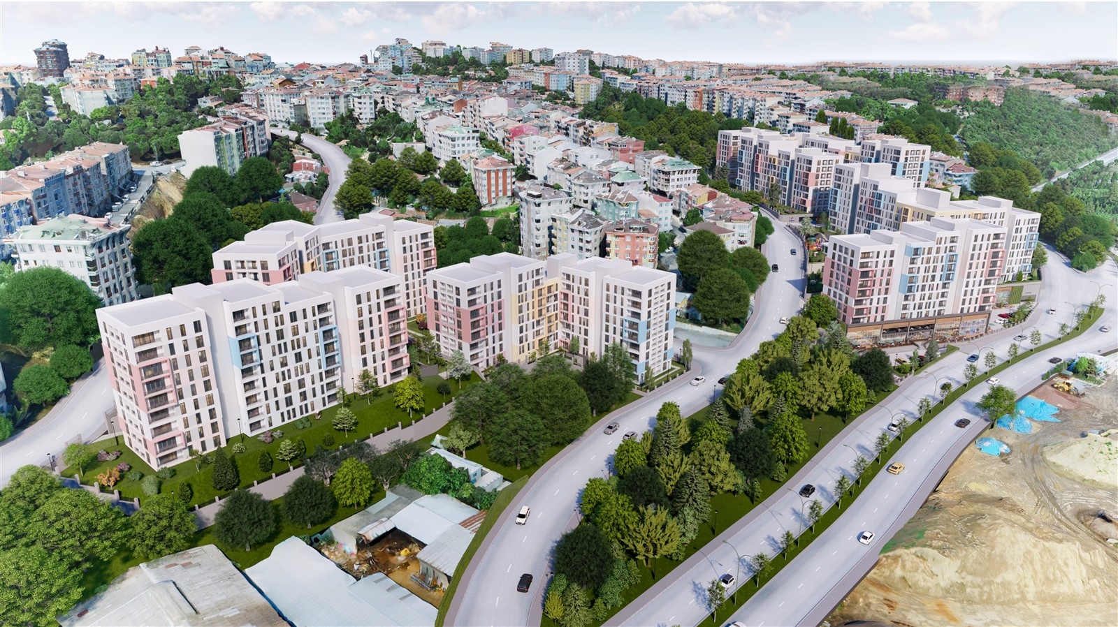 İstanbul ili, Eyüpsultan ilçesi, Akşemsettin Mahallesi,(445 Adet Konut 12 Adet Ticaret 1 Adet Kreş) Kentsel Dönüşüm Yapım İşi